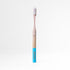 Bamboo toothbrush with teal handle