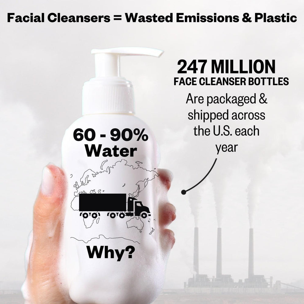 Gentle Facial cleanser with Ceramides, Goji Berry and Ginseng - Super concentrated, low emissions, zero plastic