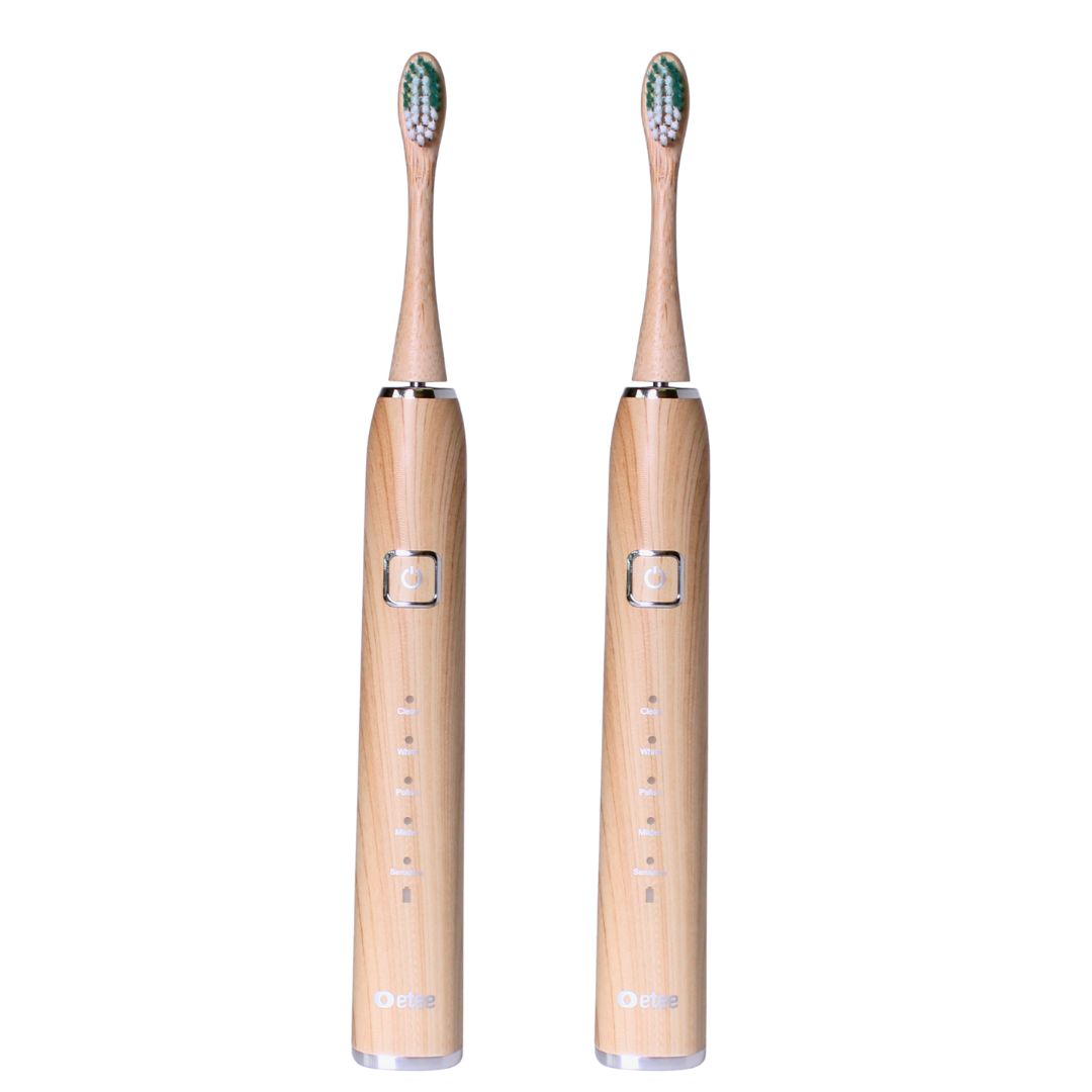 Electric toothbrushes with replaceable bamboo head