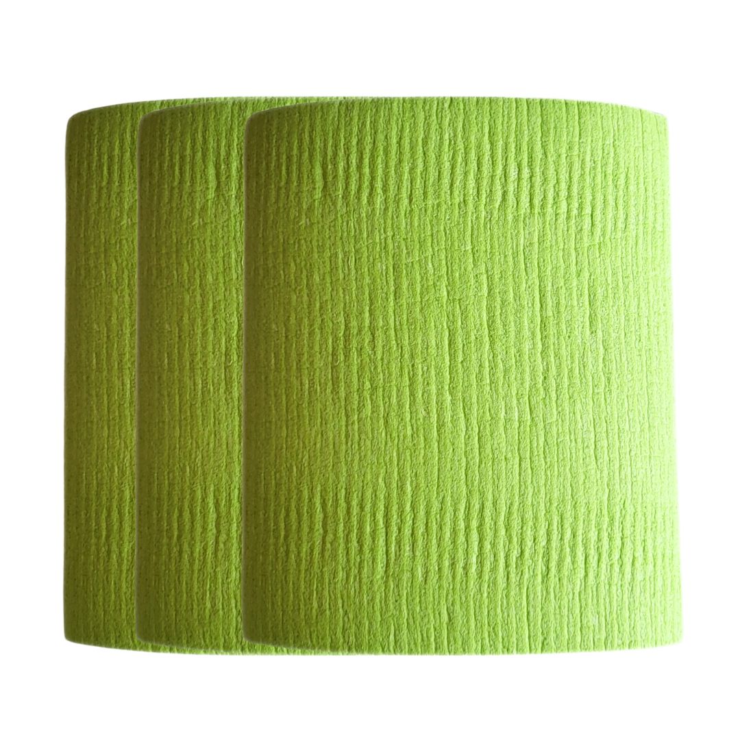 Three layered green cellulose cloths (reusable paper towel)