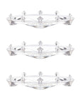 Set of three metal soap handlers with spikes for pushing into a bar of soap