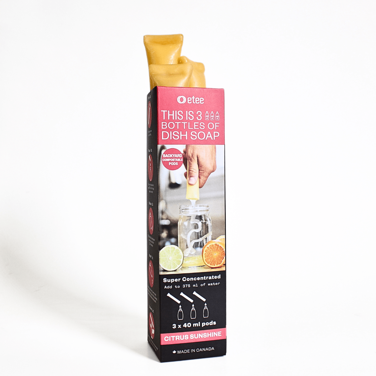 Kit vaisselle aux agrumes - Liquide vaisselle aux agrumes, chiffon en cellulose, éponge à récurer et distributeur pour verres